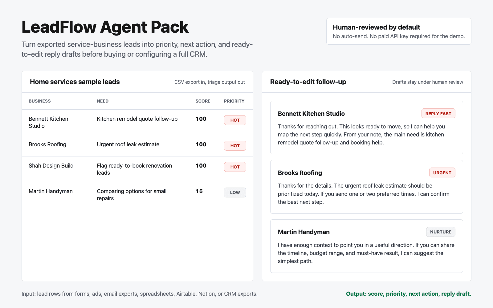 LeadFlow Agent Pack screenshot 1