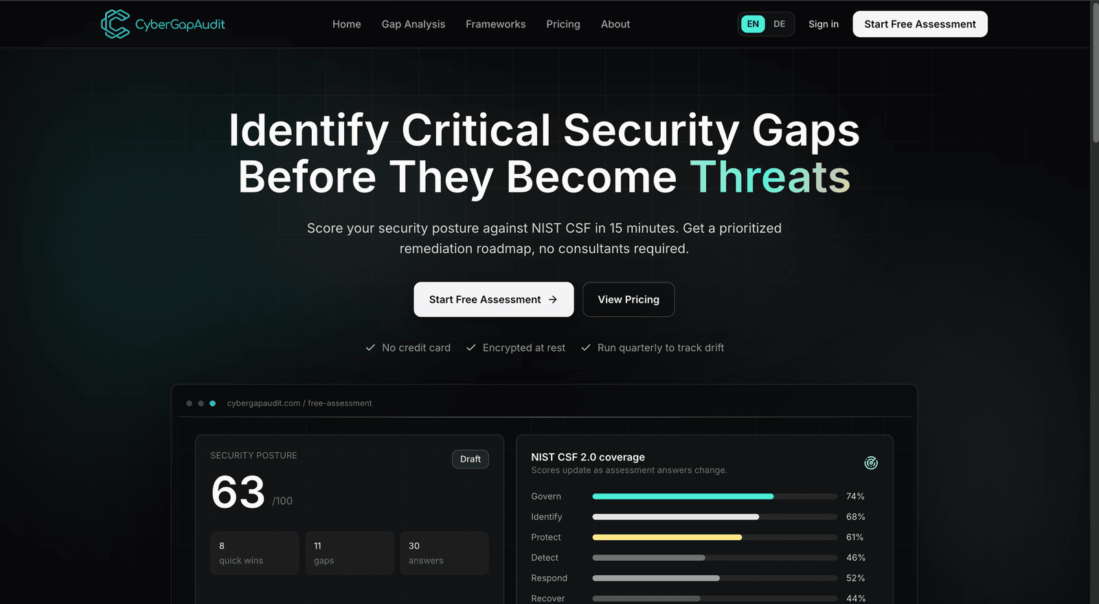 CyberGapAudit screenshot 1