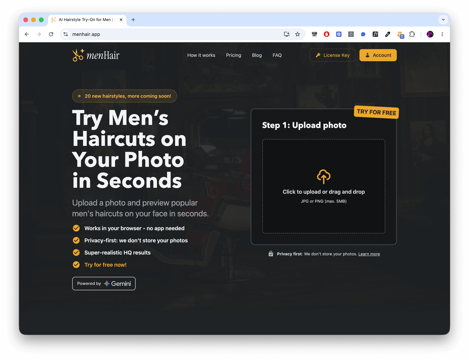 MenHair App screenshot 1