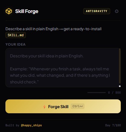 Antigravity Skill Forge screenshot 1
