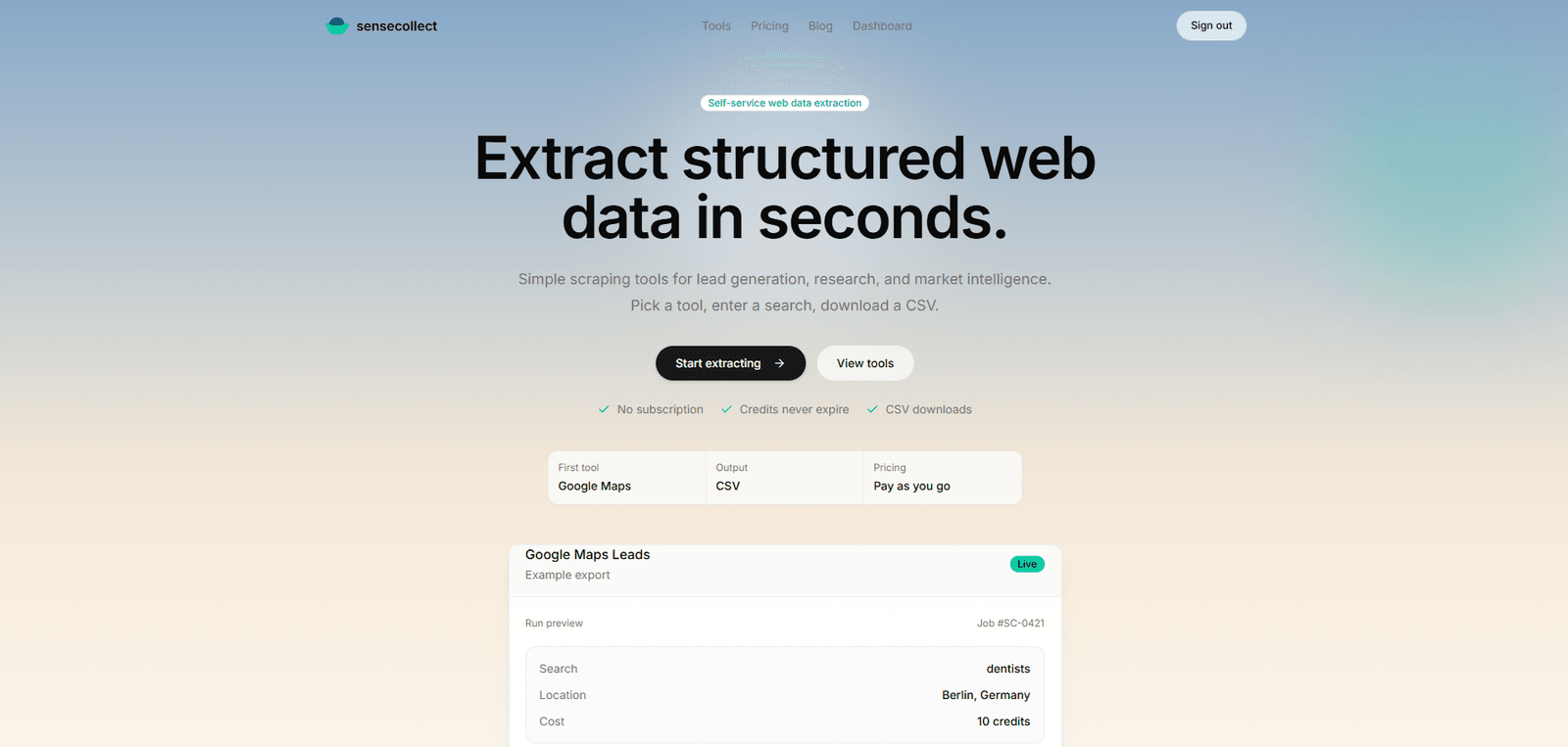 SenseCollect screenshot 1