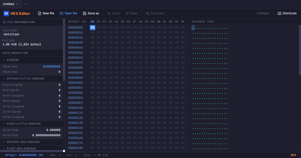 HEX Editor Online screenshot 1