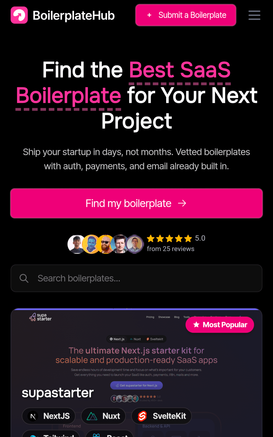 BoilerplateHub screenshot 1