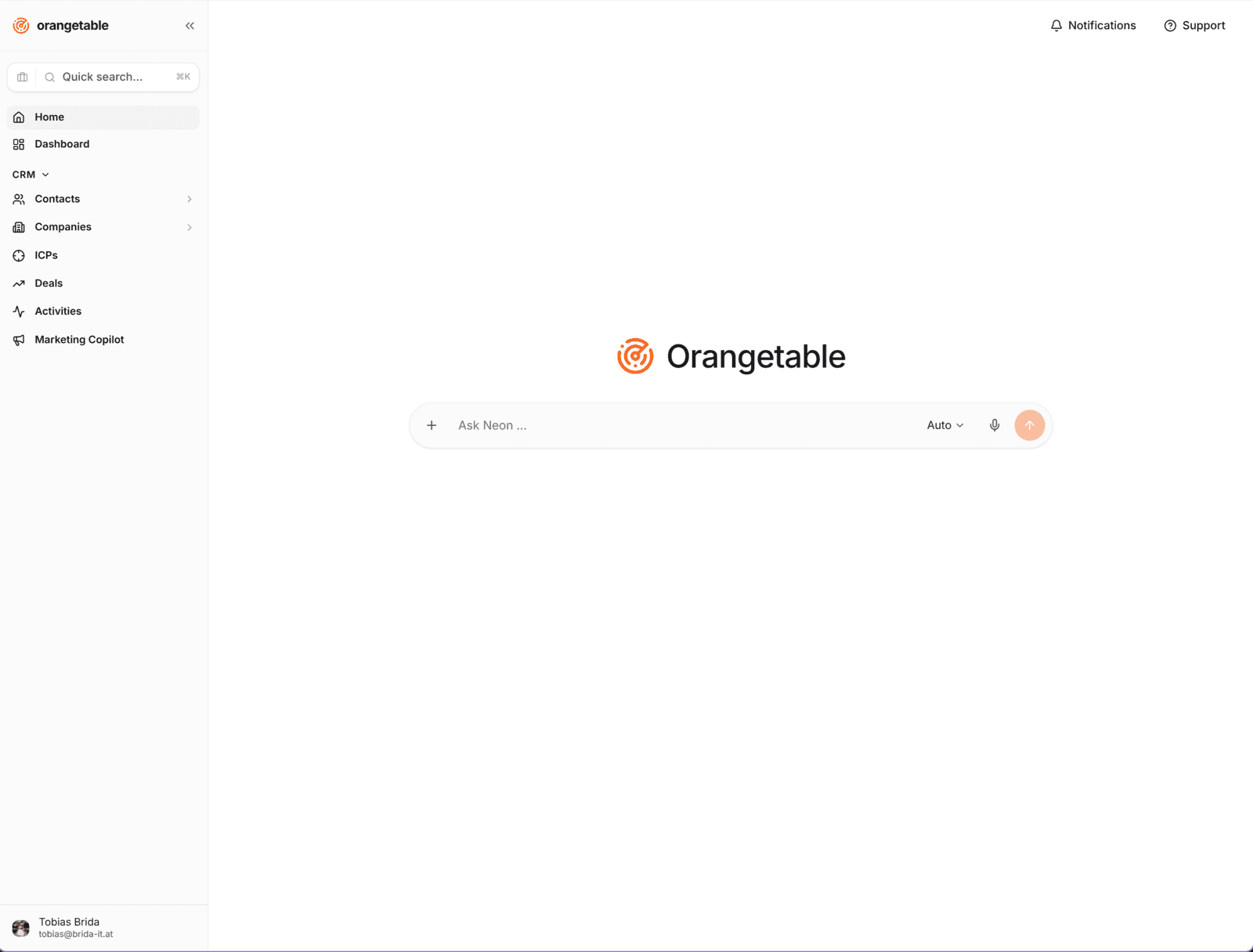 orangetable CRM screenshot 1