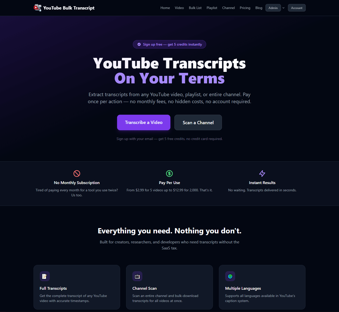 YtBulkTranscript App screenshot 1