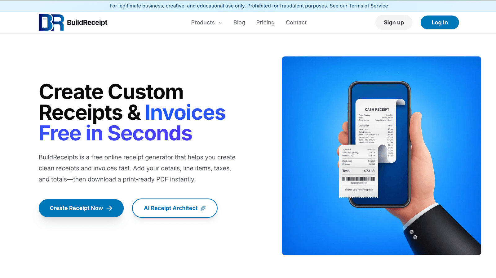 Build Receipts screenshot 1