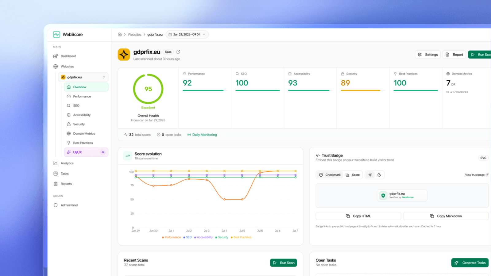 WebScore screenshot 1