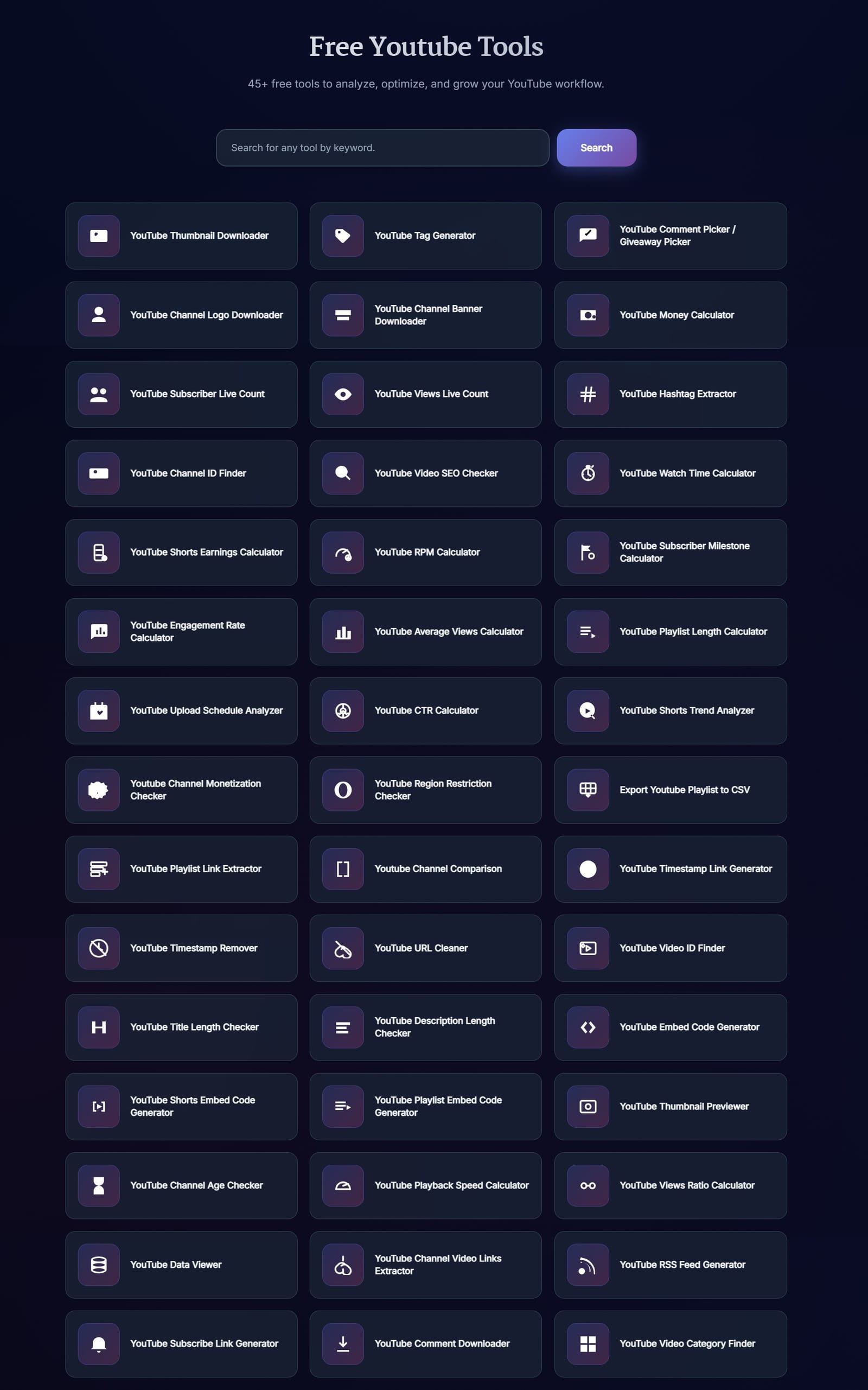 Free YouTube Tools screenshot 1