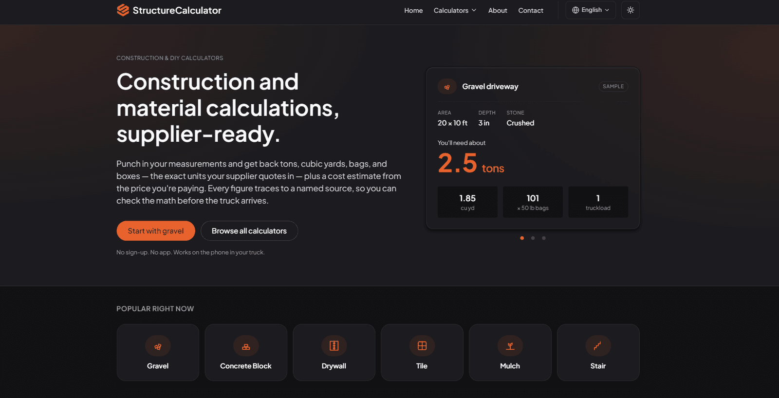 StructureCalculator screenshot 1
