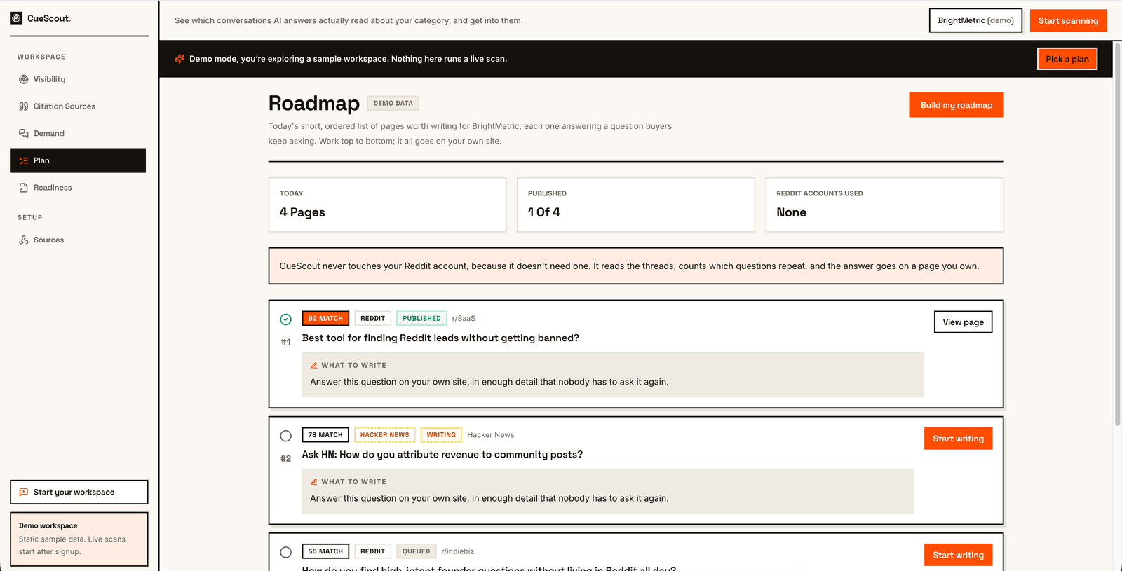 CueScout screenshot 1