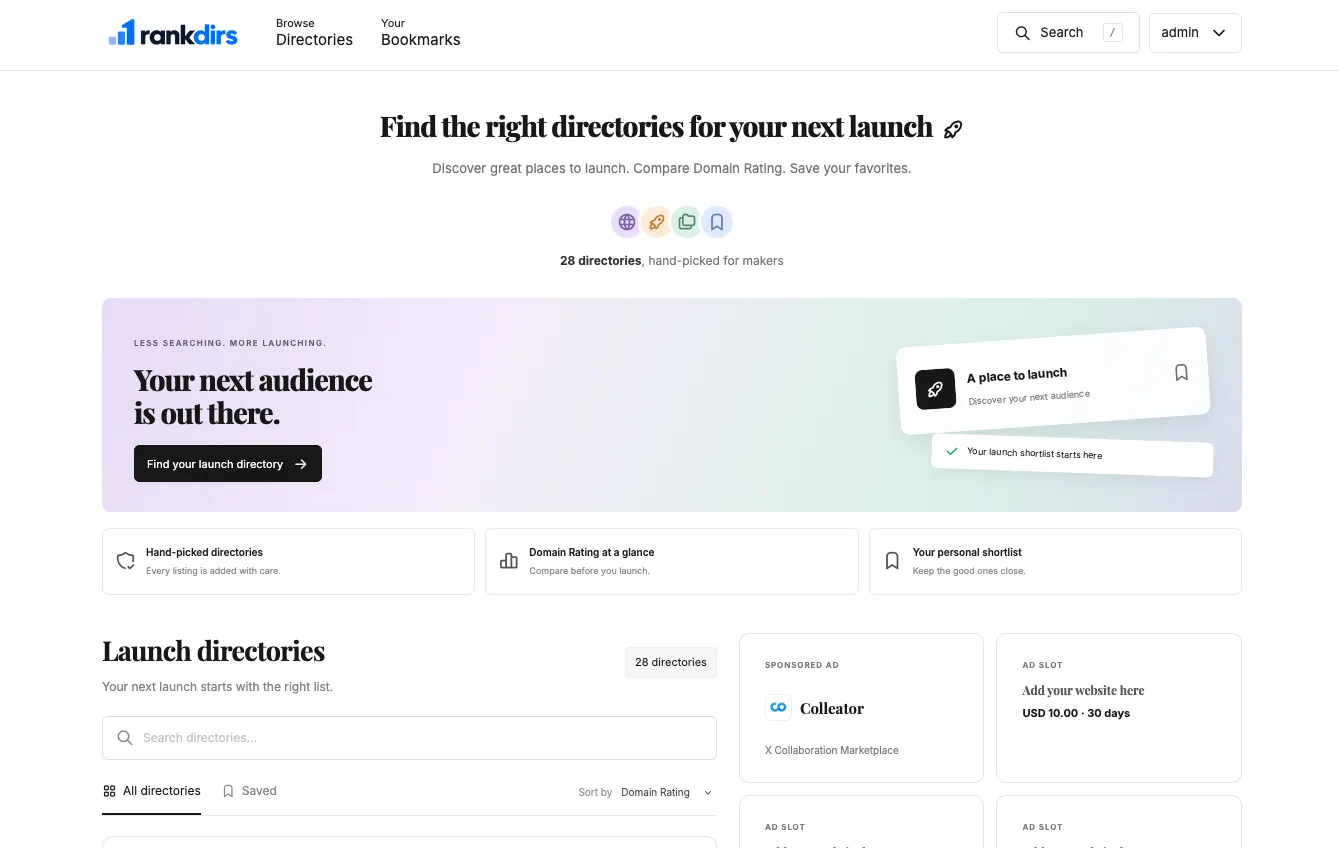 RankDirs screenshot 1