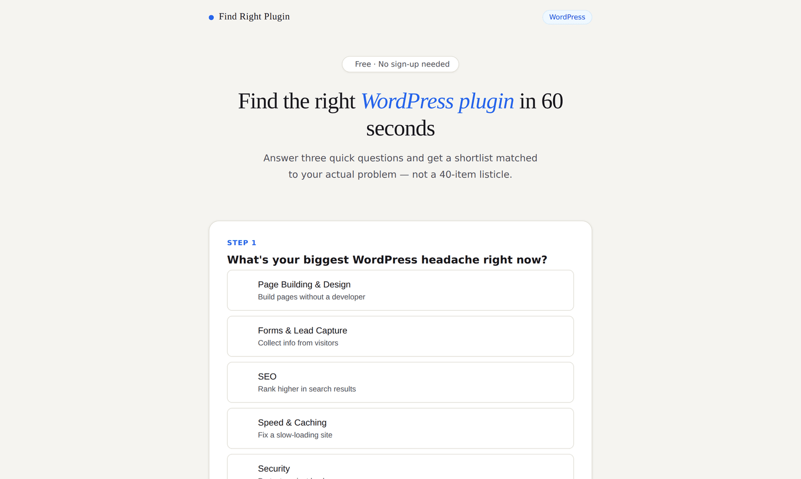 Find Right Plugin screenshot 1