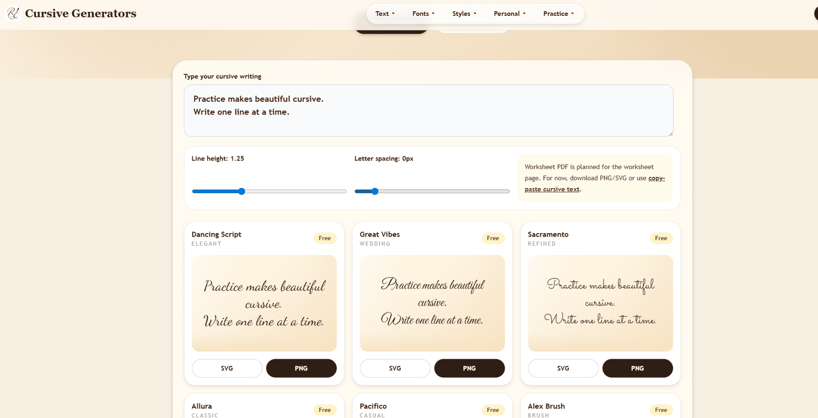 Cursive Generator screenshot 1