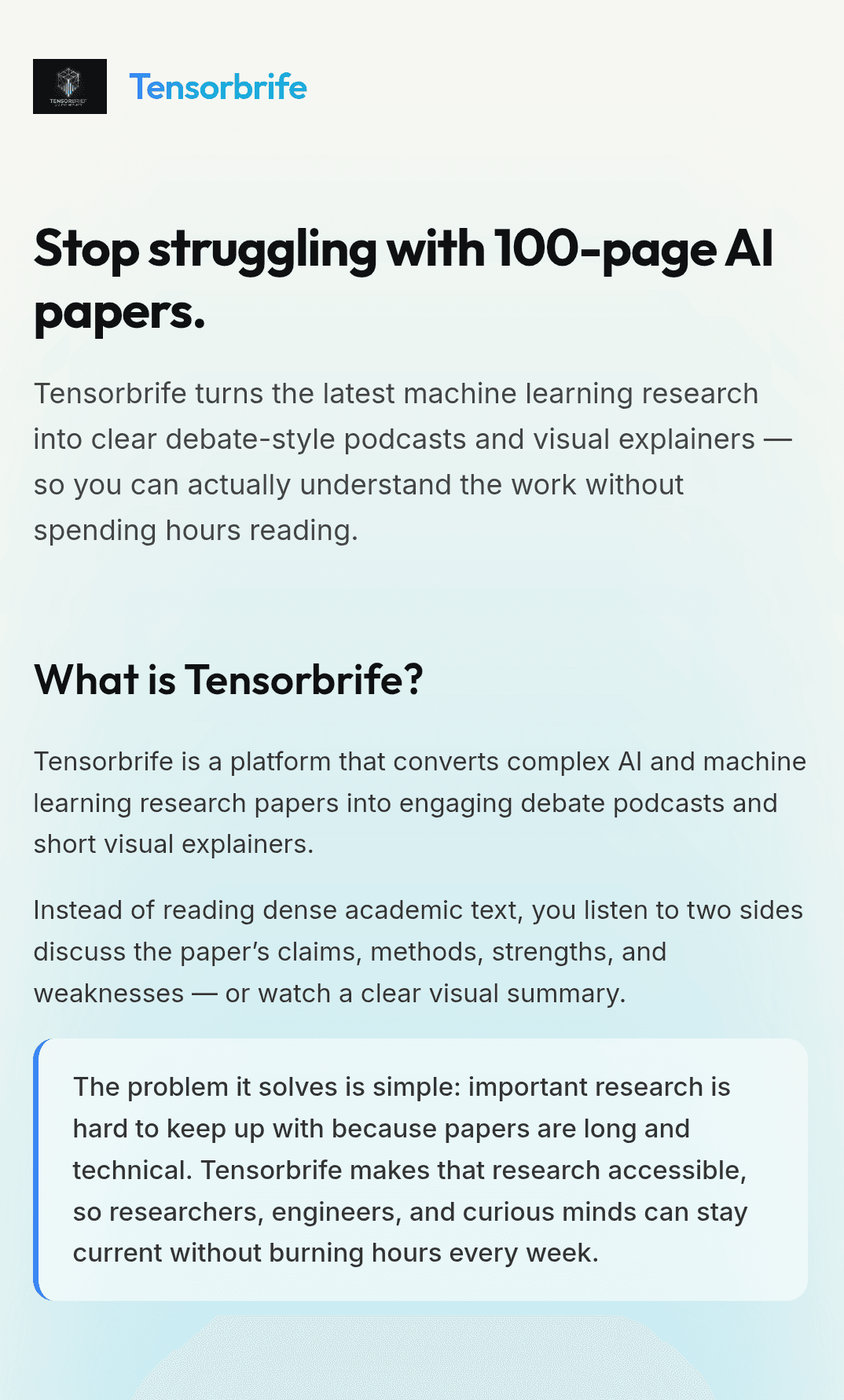 Tensorbrife screenshot 1